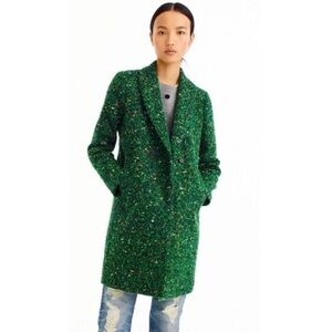 Women's J. Crew Green Tweed Coat